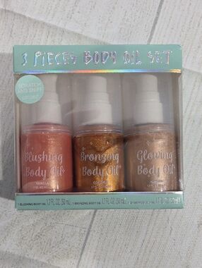3-Piece Shimmering Body Oil Set - Rose, Gold, Bronze